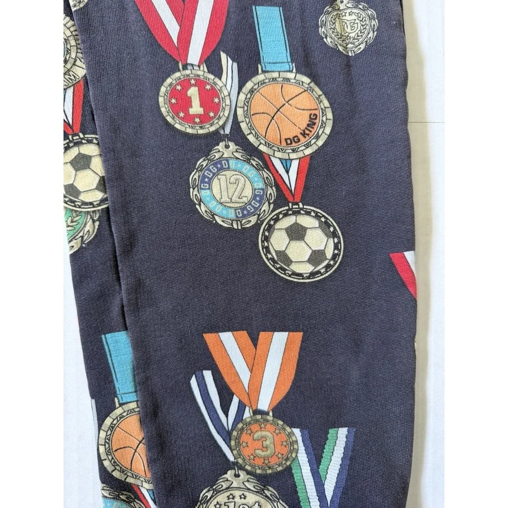 Dolce & Gabbana Kids Medal Print Joggers Boys Size 11/12 Cotton Italy